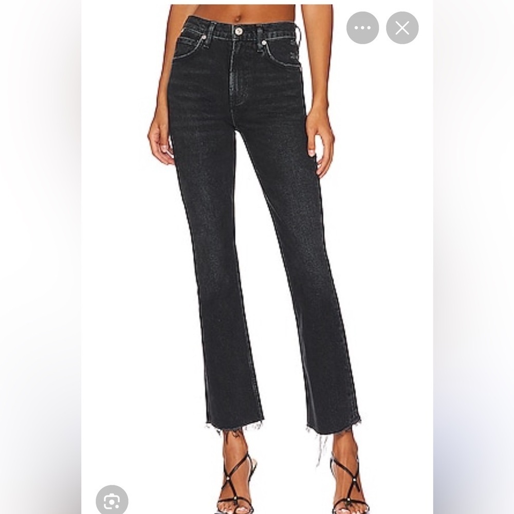 COH Isola Mid-Rise Bootcut/Kick Flare Cropped Jeans in Washed Black 24